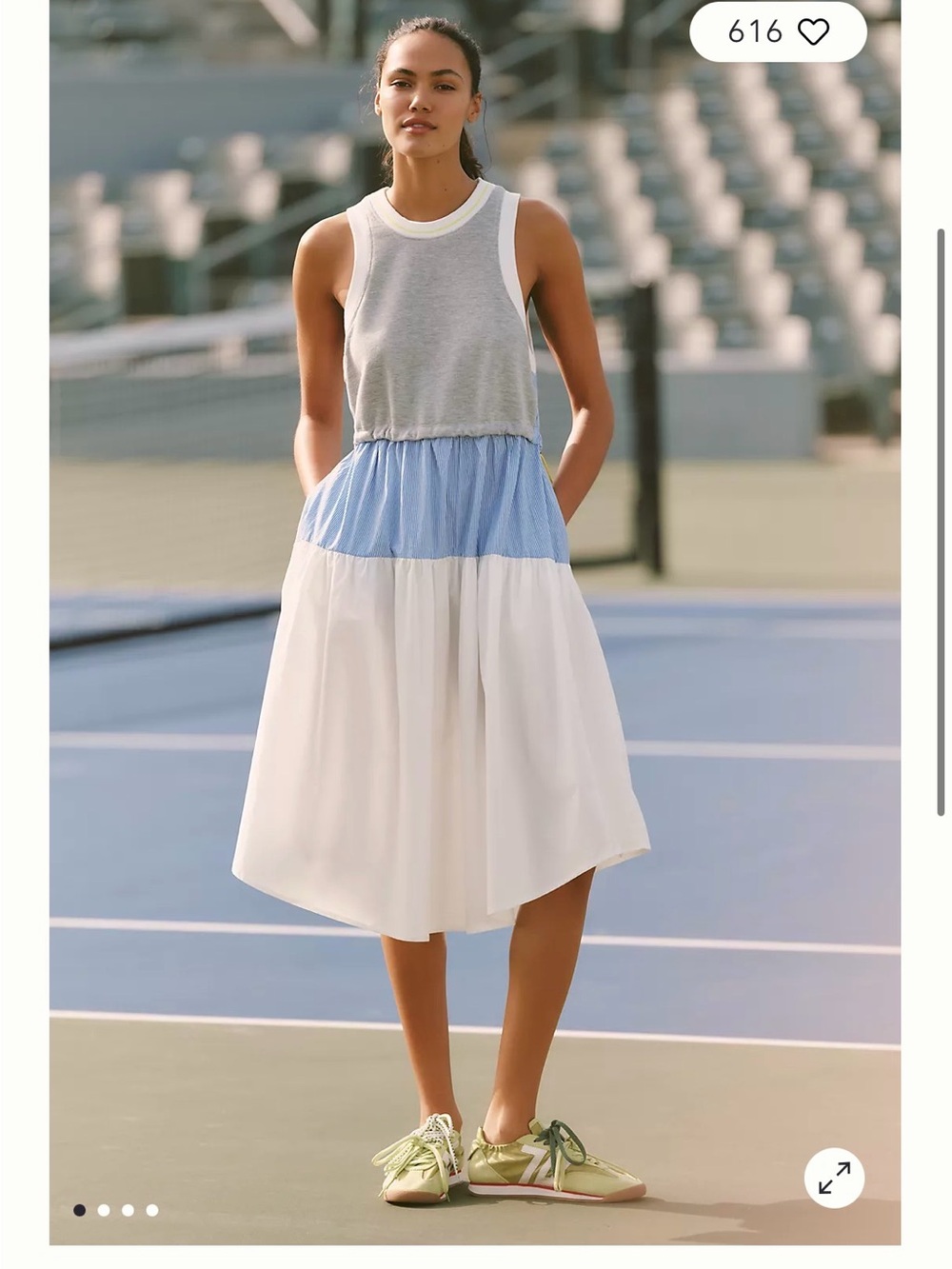Daily Practice Anthropologie Punchline Asymmetric Midi Dress Size Medium Sporty